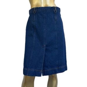 Y2K Vintage BCBG Paris Denim Pencil Skirt-100% cotton Zip Waist Detail size 8